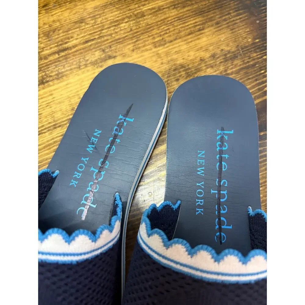 Kate Spade Navy Blue Slide Sandals Size 6